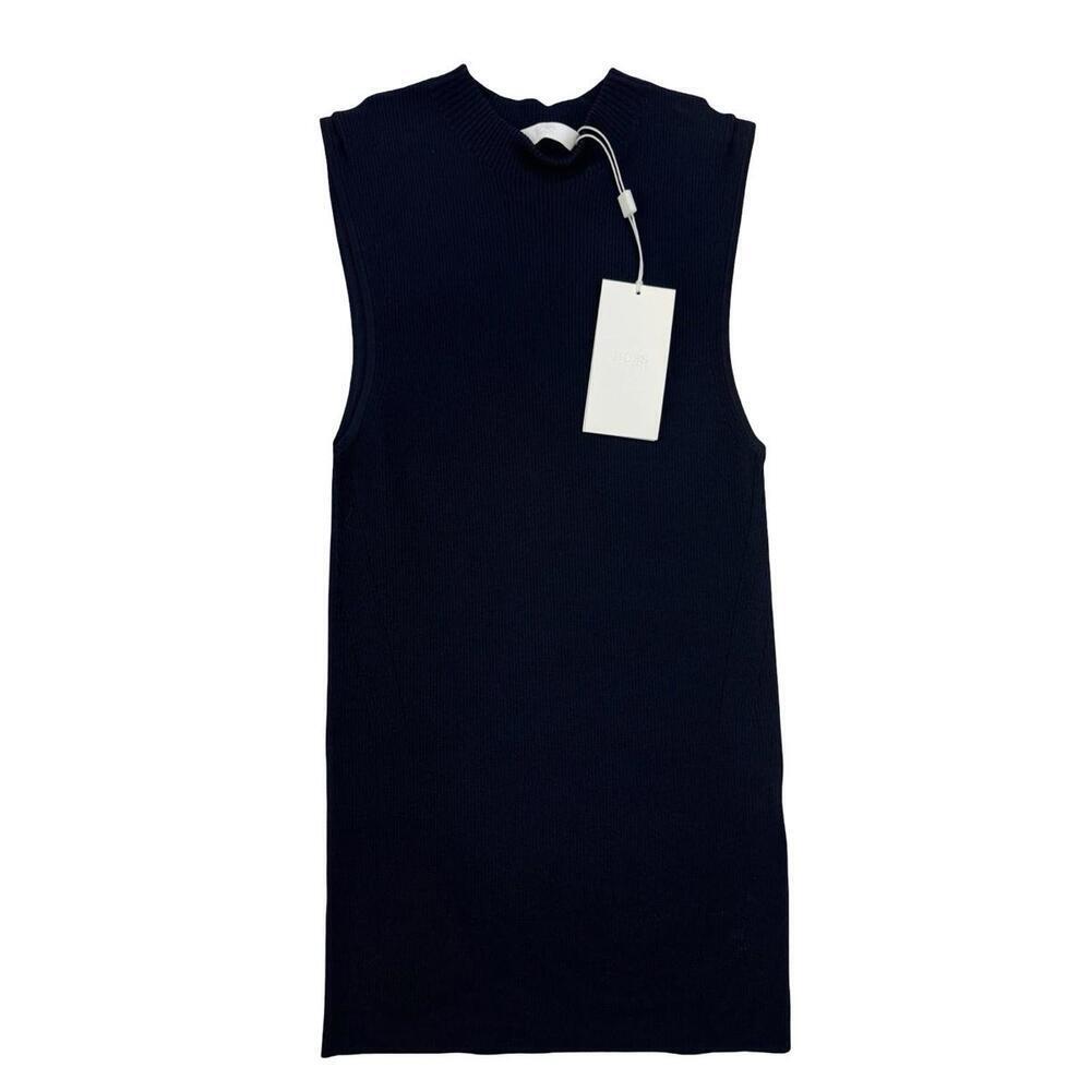 Hugo Boss Women's Fesk Sleeveless Knit Top Dark Navy Blue Size M